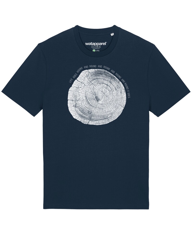 Watapparel T-Shirt 'Baumscheibe' Herren Größe XXXL dunkelblau / grau
