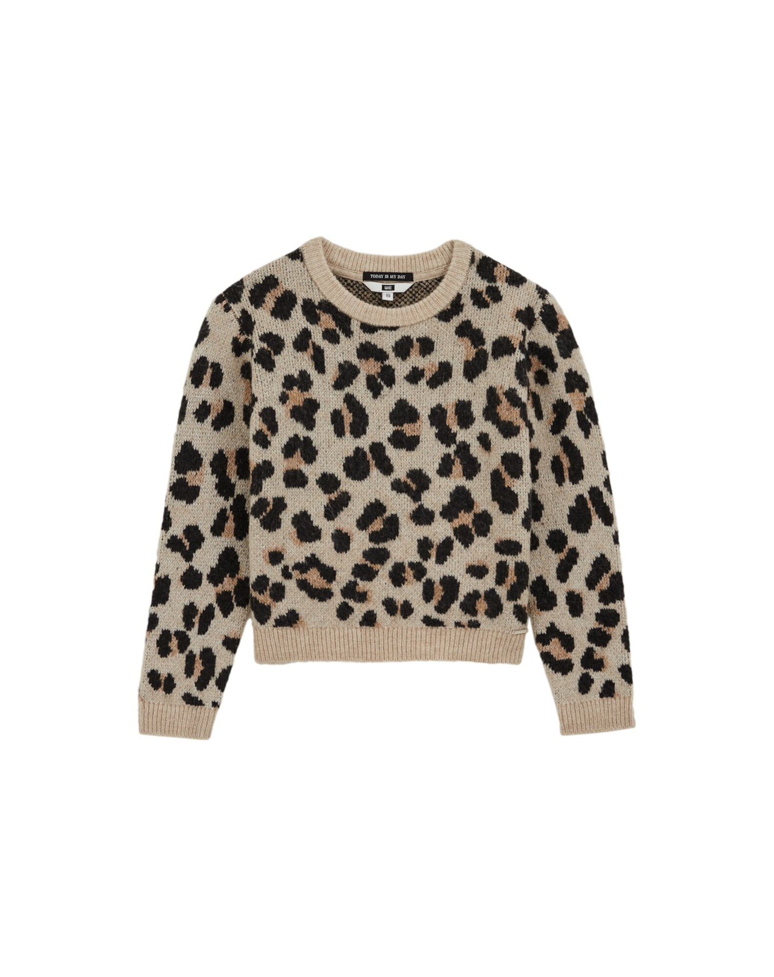 WE Fashion Pulover  ombră / maro cappuccino / negru