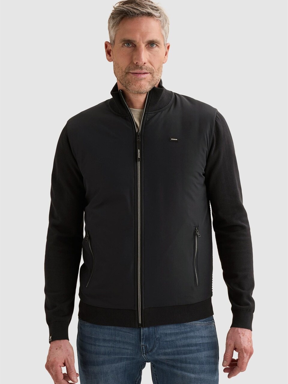 Kofta 'Cardigan in cotton/modal with zipper closure'