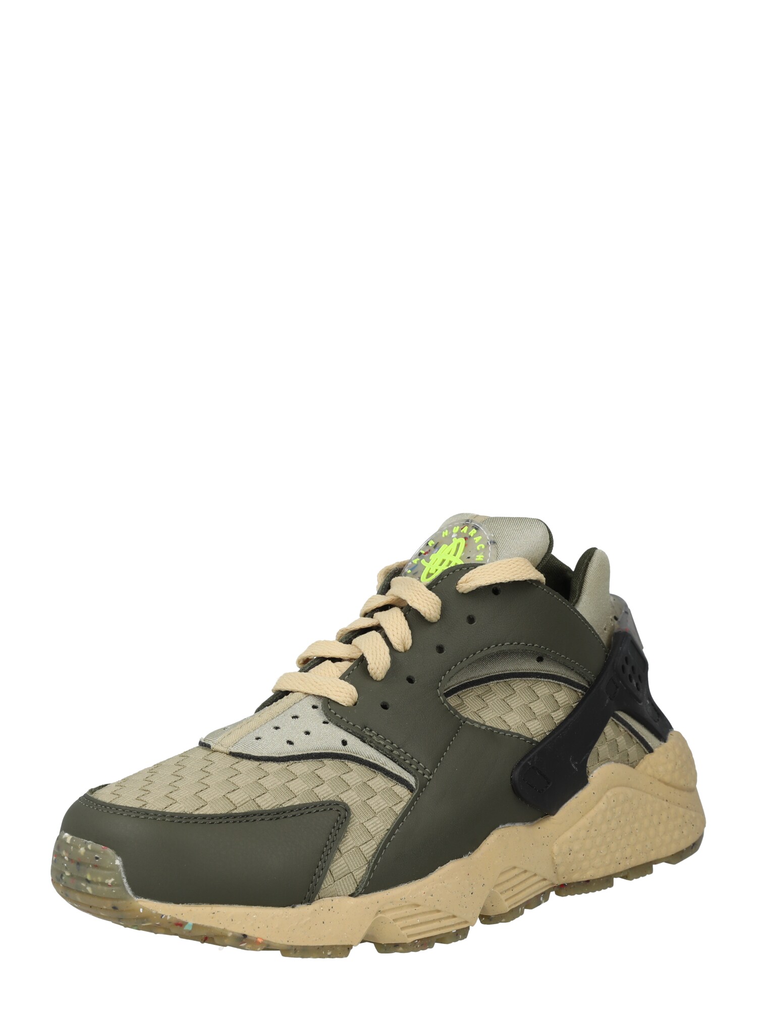 Nike Sportswear Nízke tenisky 'AIR HUARACHE CRATER PRM'  kaki / pastelovo zelená / čierna