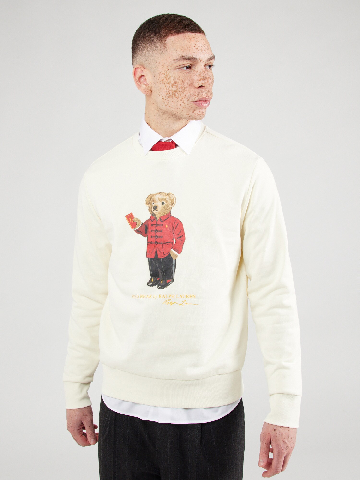 Polo Ralph Lauren Tréning póló  krém / világosbarna / piros / fekete termék 2. képe