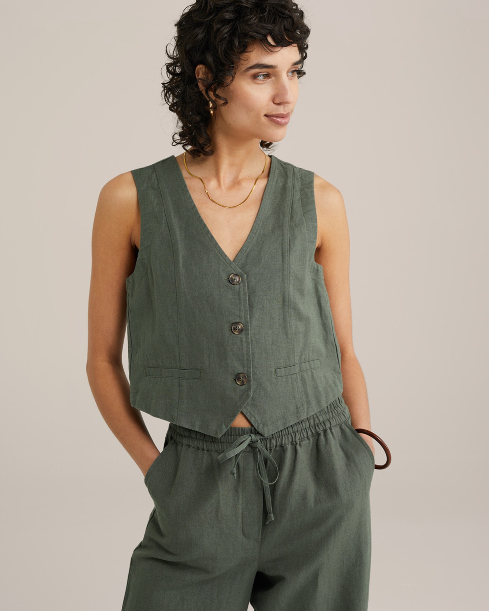 WE Fashion Öltönymellény  sötétzöld termék 2. képe