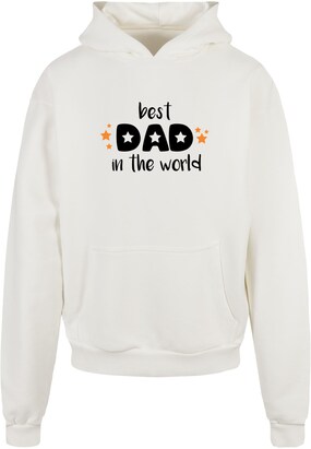 Merchcode Sweatshirt ‘Fathers Day – Best Dad In The World’ Beige / Oranje / Zwart