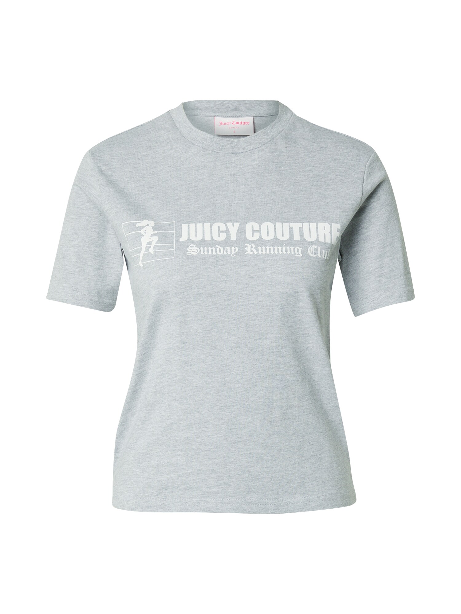 Juicy Couture Tričko 'The Runner' sivá melírovaná / biela