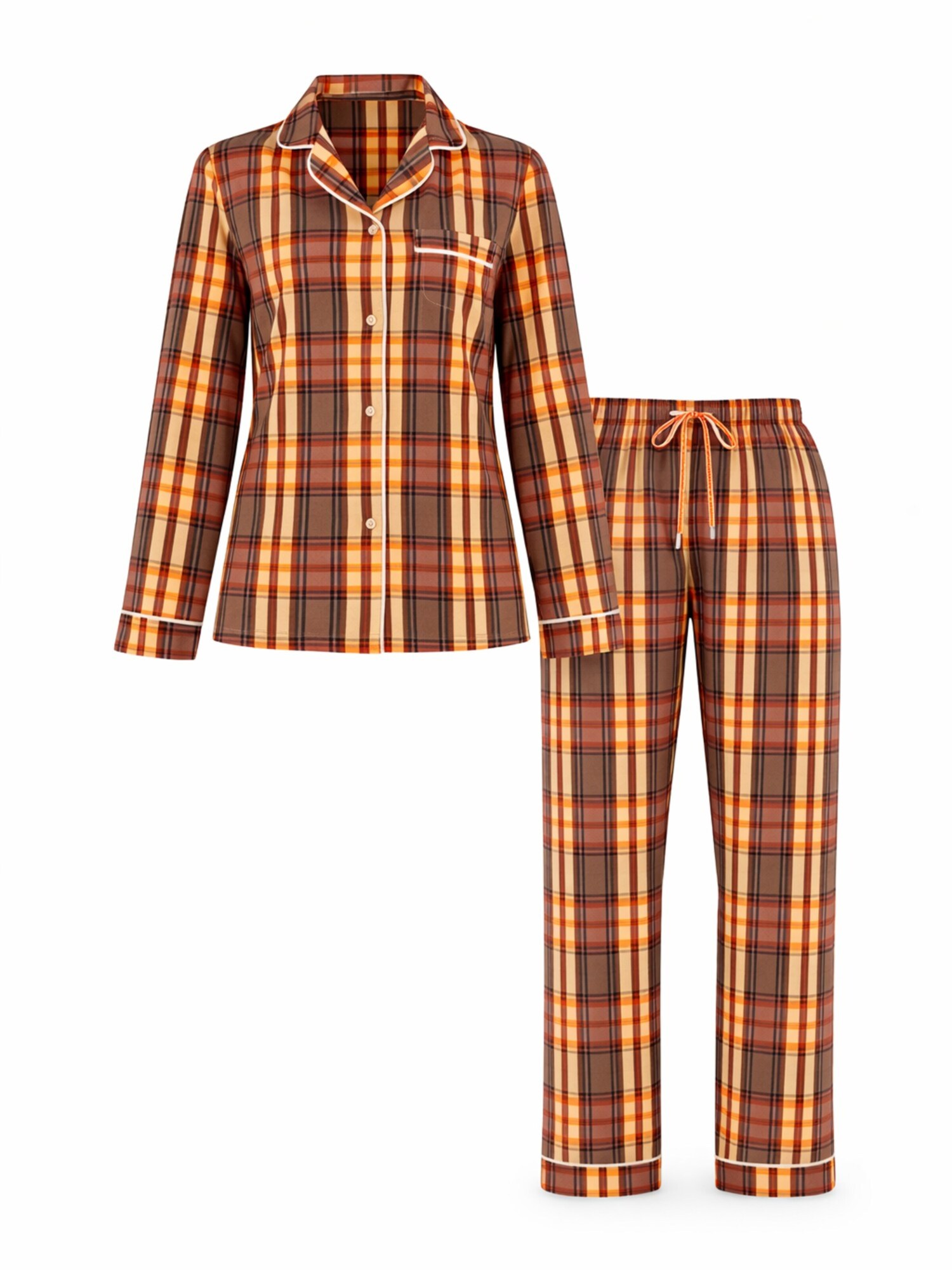 LEAFLETIC Pijama 'Leafletic Women’s Night Wear Long set'  marrón moteado