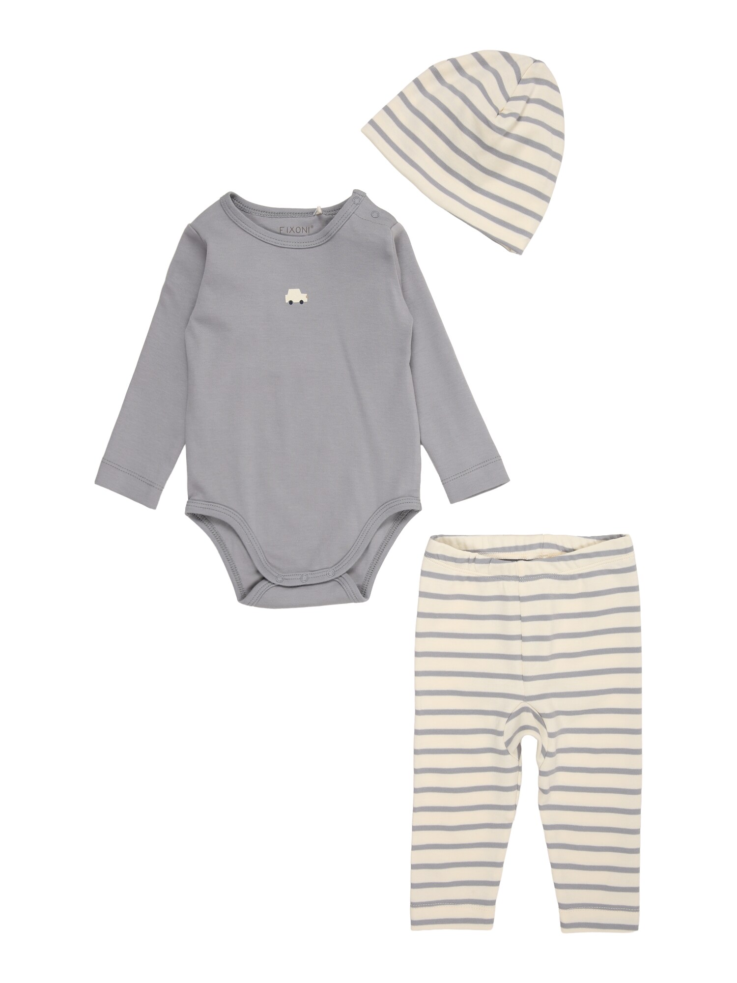 Fixoni Set  albastru porumbel / galben pastel