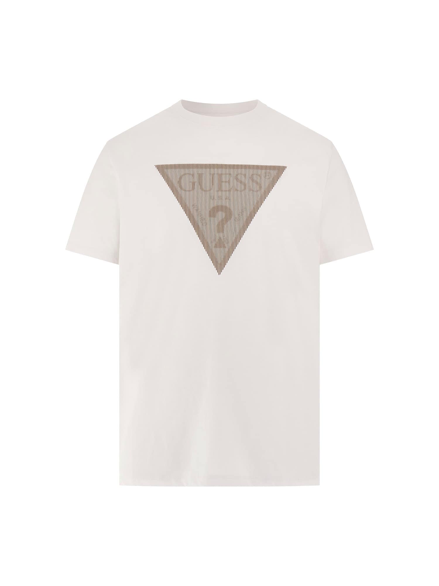 GUESS Tricou  maro / alb