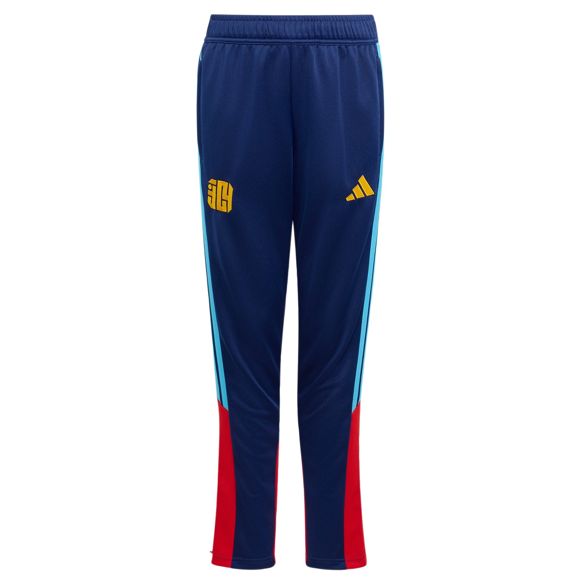ADIDAS PERFORMANCE Sportske hlače 'Lamine Yamal Tiro26 League' neonsko plava / tamno plava / zlatno žuta / crvena