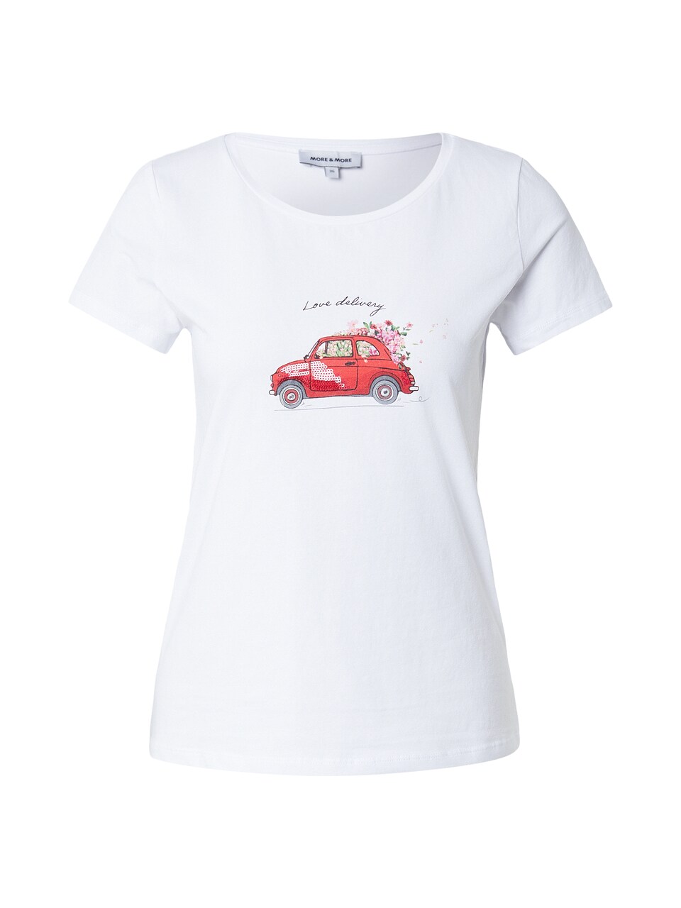 T-shirt mörkgrå / rosa / röd