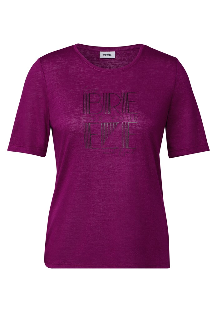 CECIL T-Shirt Damen Größe XS aubergine / schwarz