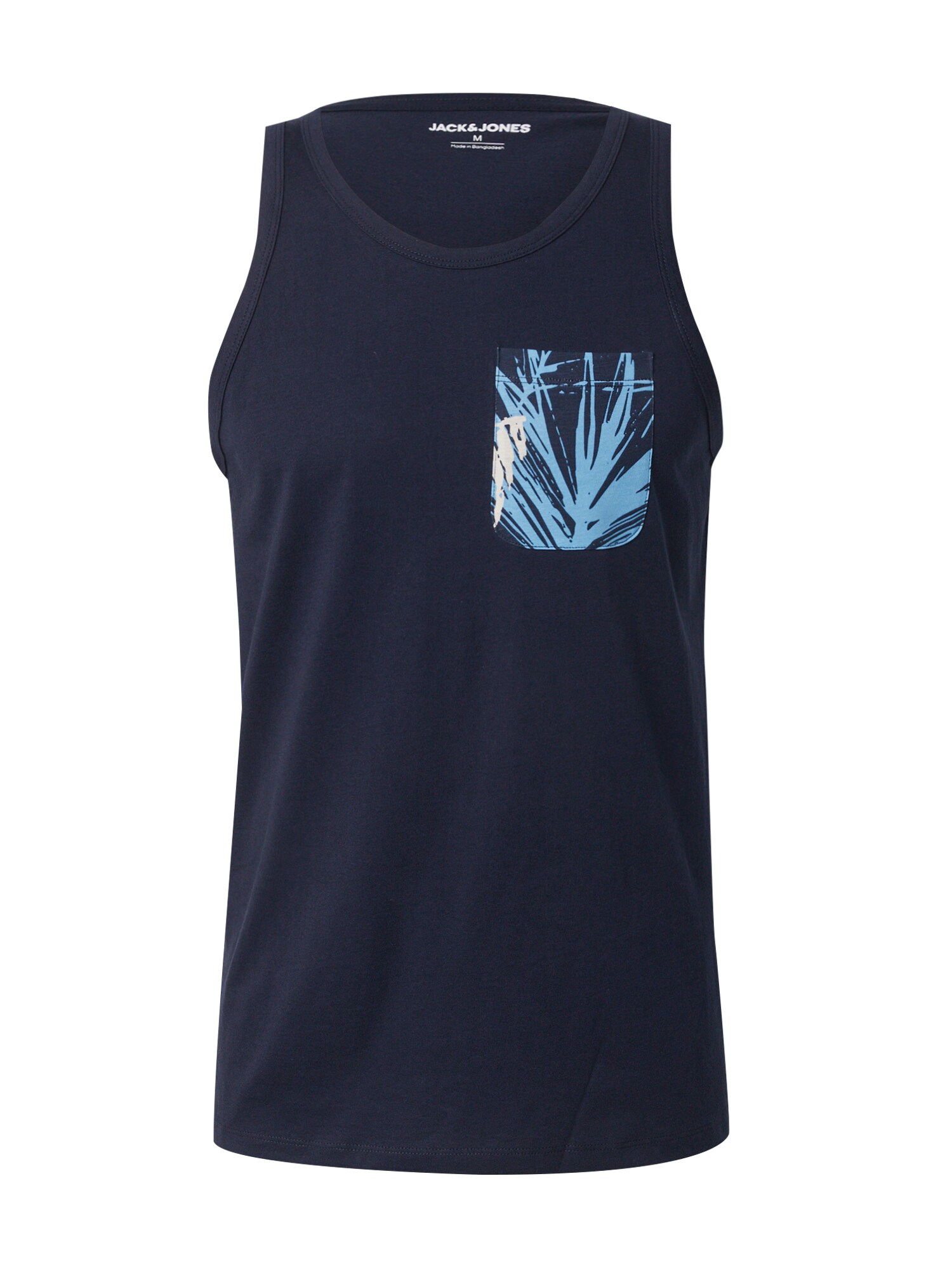 JACK & JONES Tričko 'JJHAWAII'  tmavomodrá / azúrová / biela