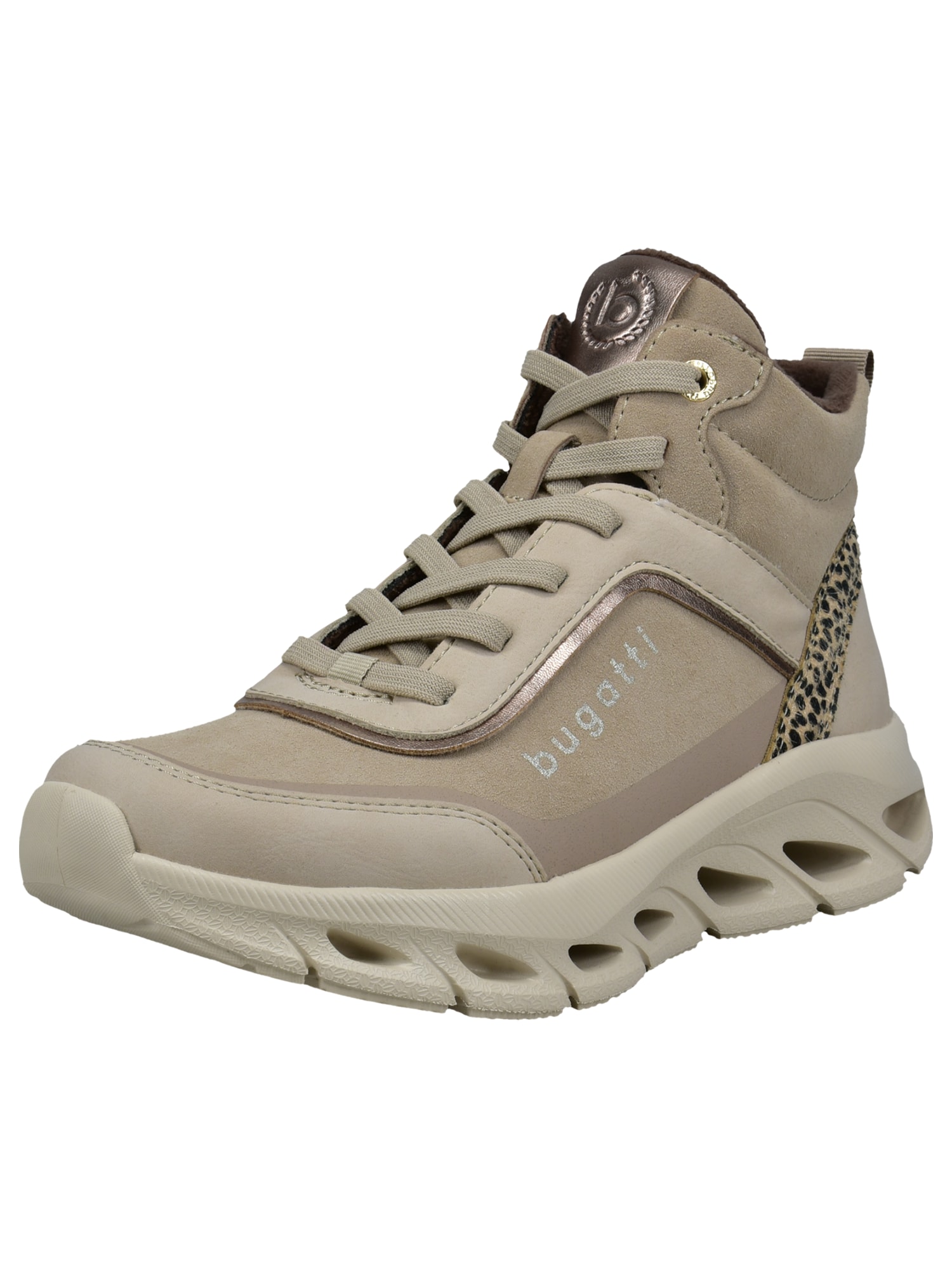 bugatti Sneaker înalt crem / bej închis / maro / negru