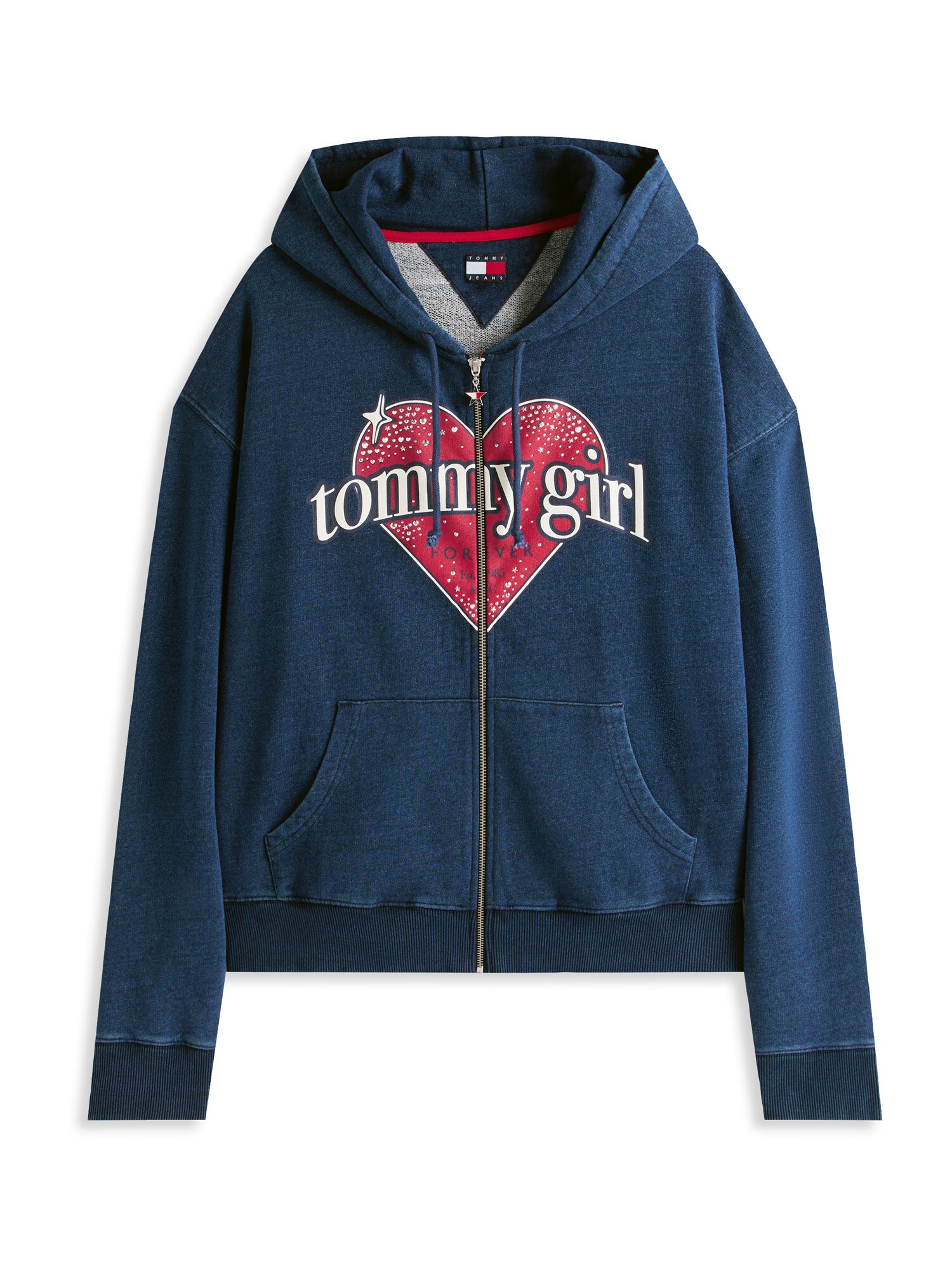 Tommy Jeans Hanorac  bleumarin / magenta / alb