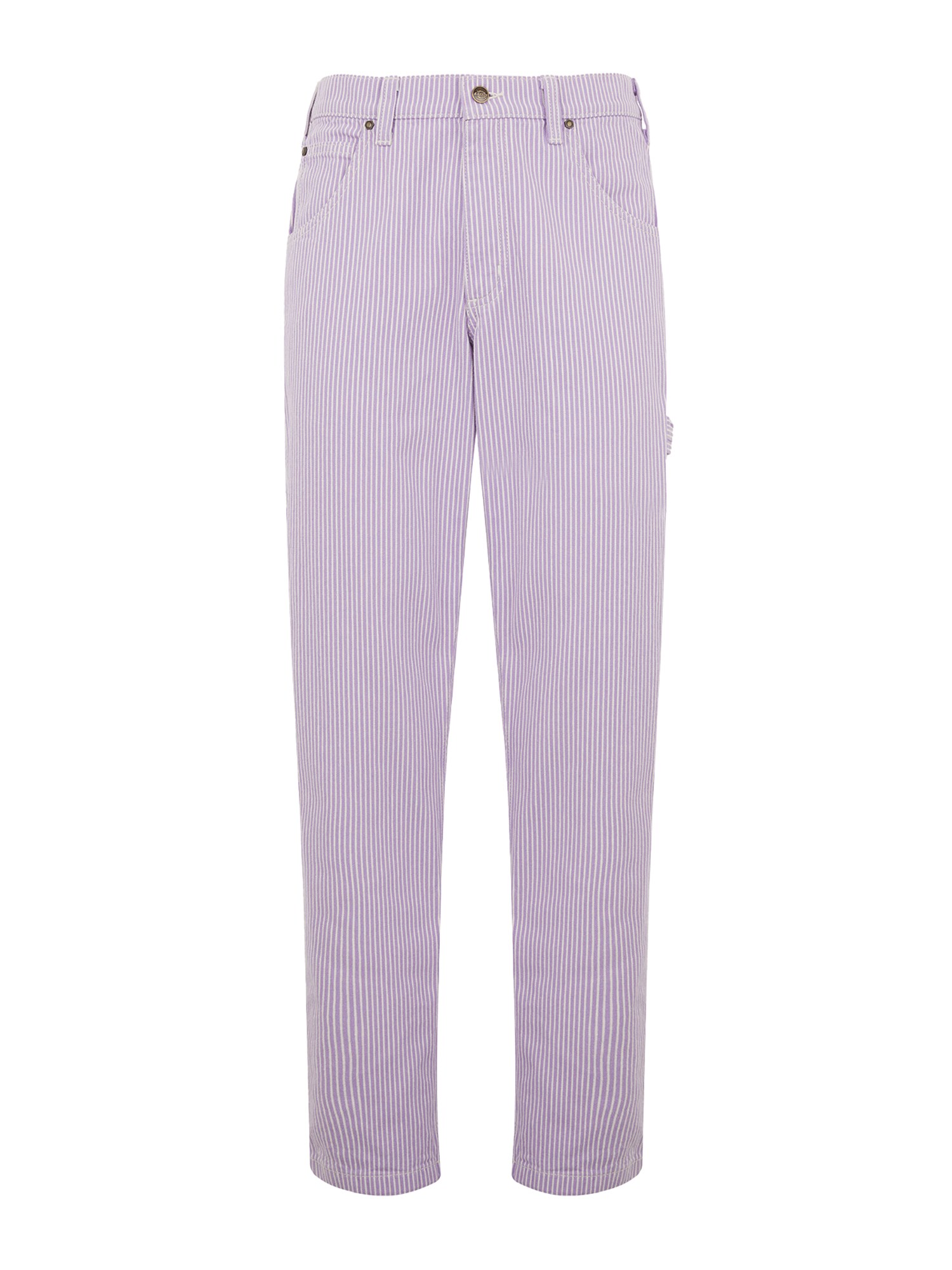 DICKIES Džínsy 'GARYVILLE HICKORY'  pastelovo červená / biela