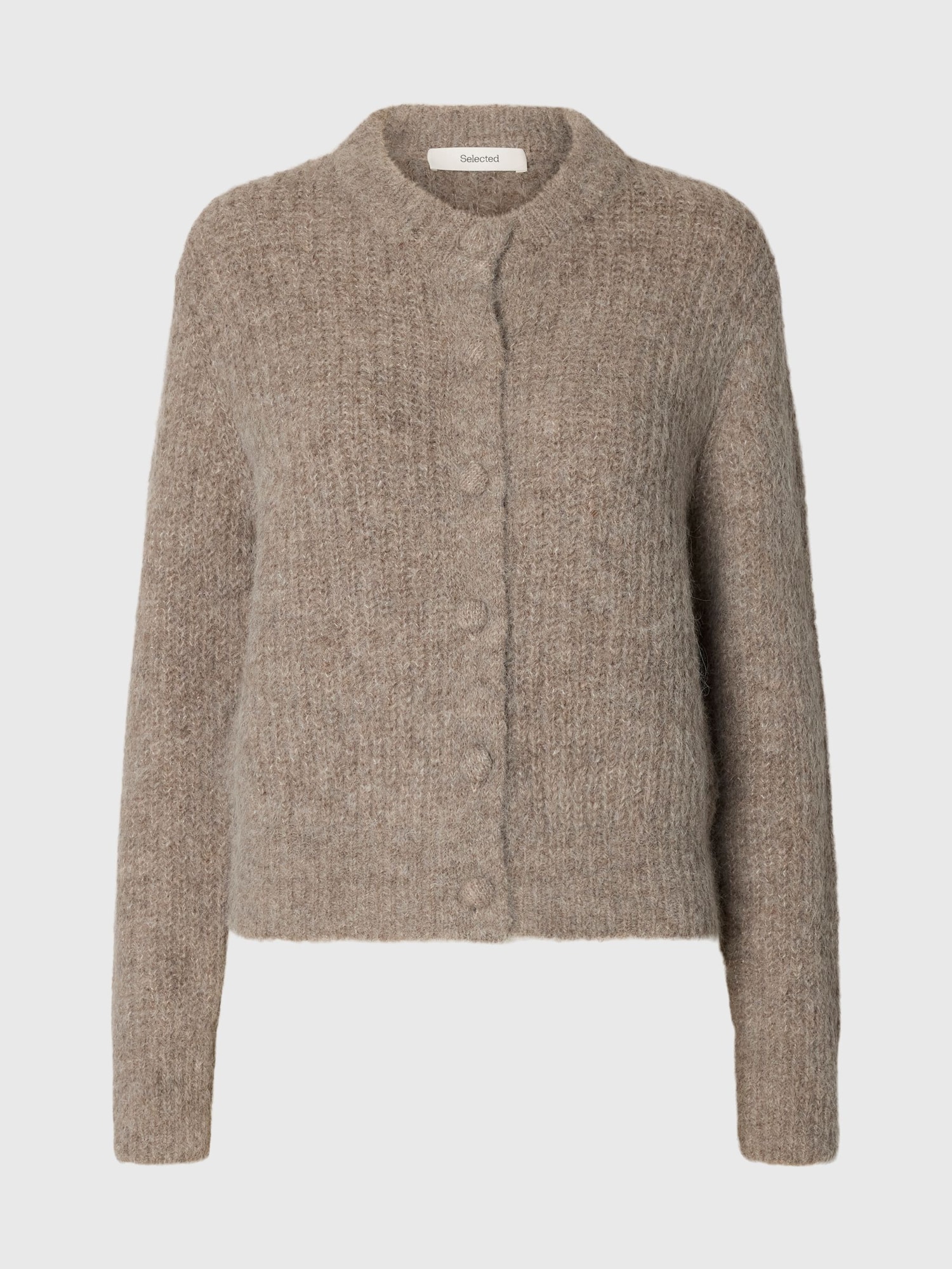SELECTED Geacă tricotată GABRIELLA gri taupe