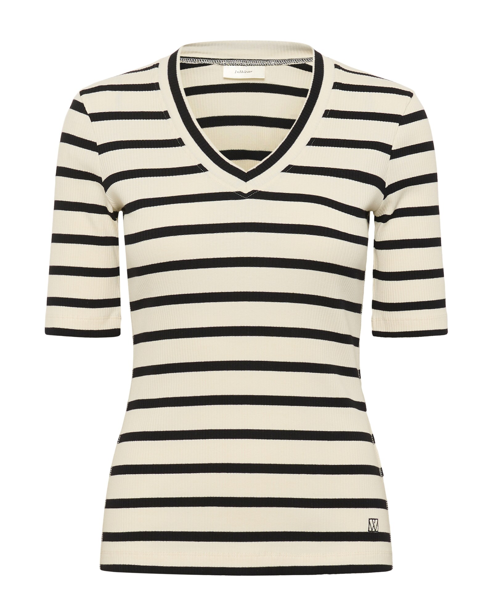 InWear Camiseta 'Dagna'  negro / blanco lana