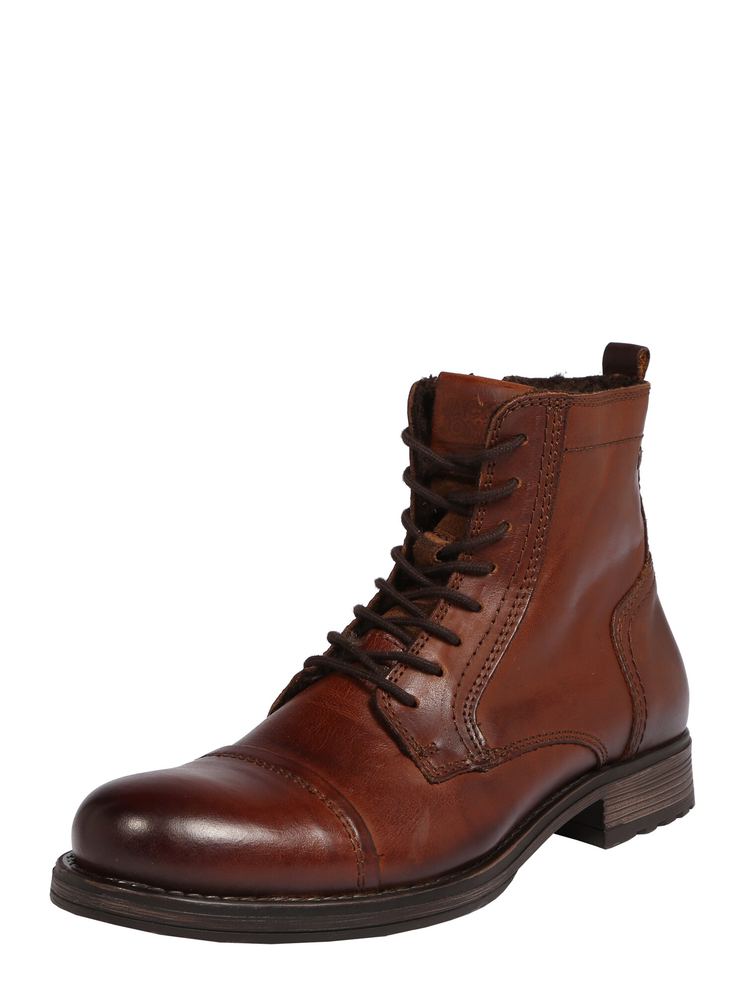 JACK & JONES Suvarstomieji batai  ruda (konjako)
