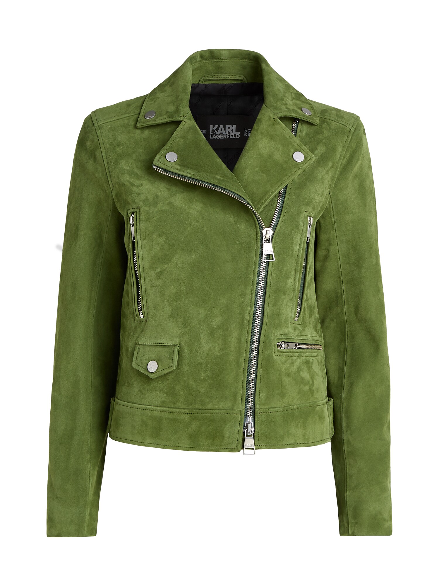 Karl Lagerfeld Geacă de primăvară-toamnă  Suede  oliv