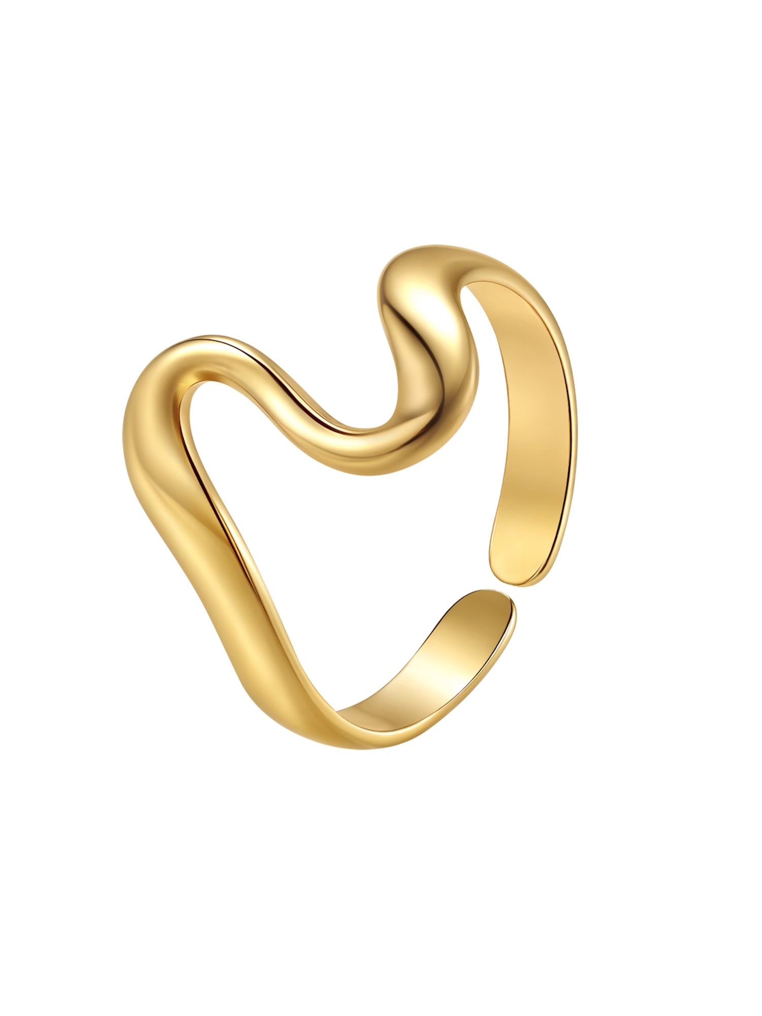 Hey Happiness Prsten 'Fluid Heart' zlatna
