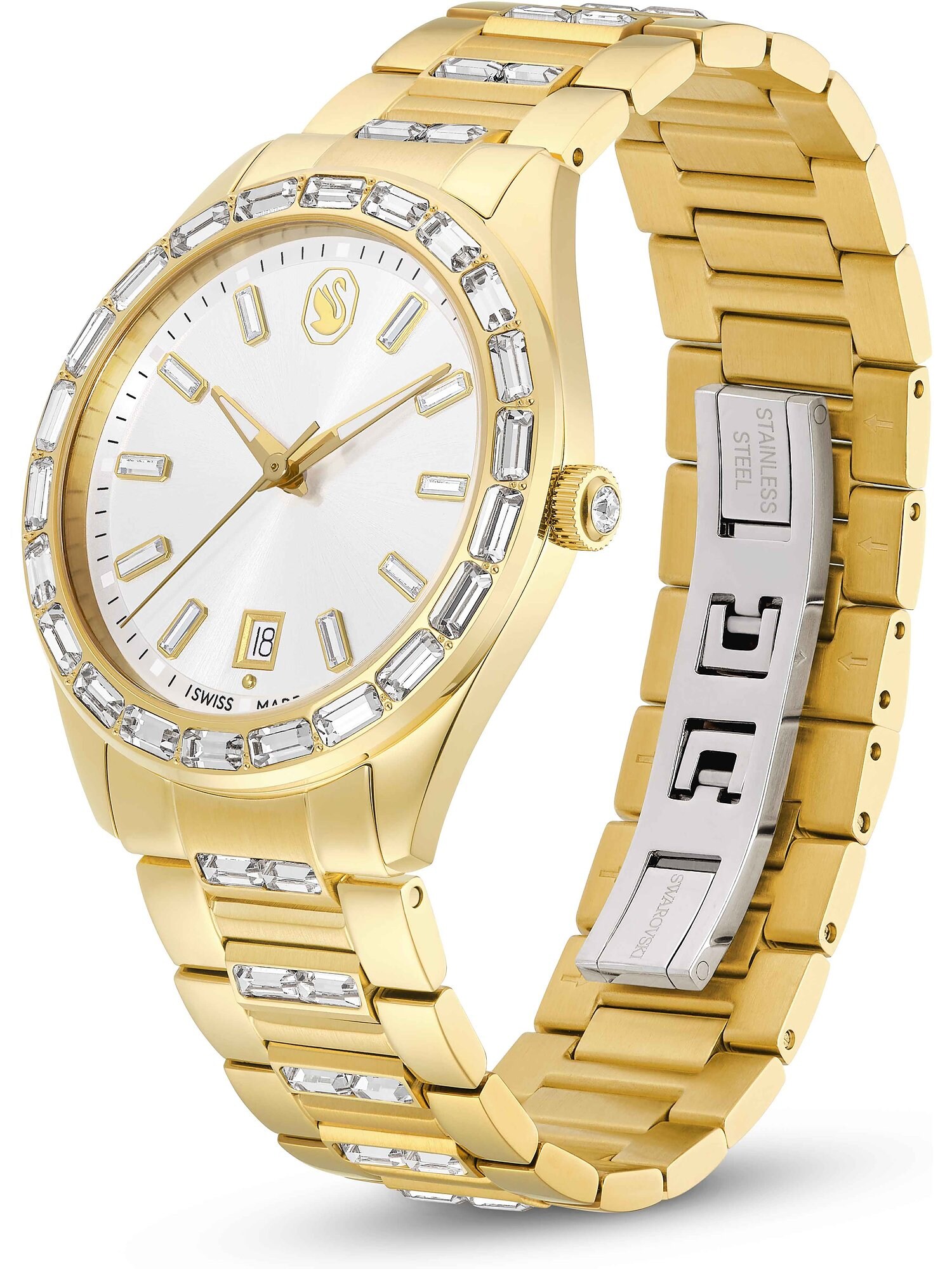 Swarovski Reloj analógico 'Matrix'  oro / transparente / blanco perla