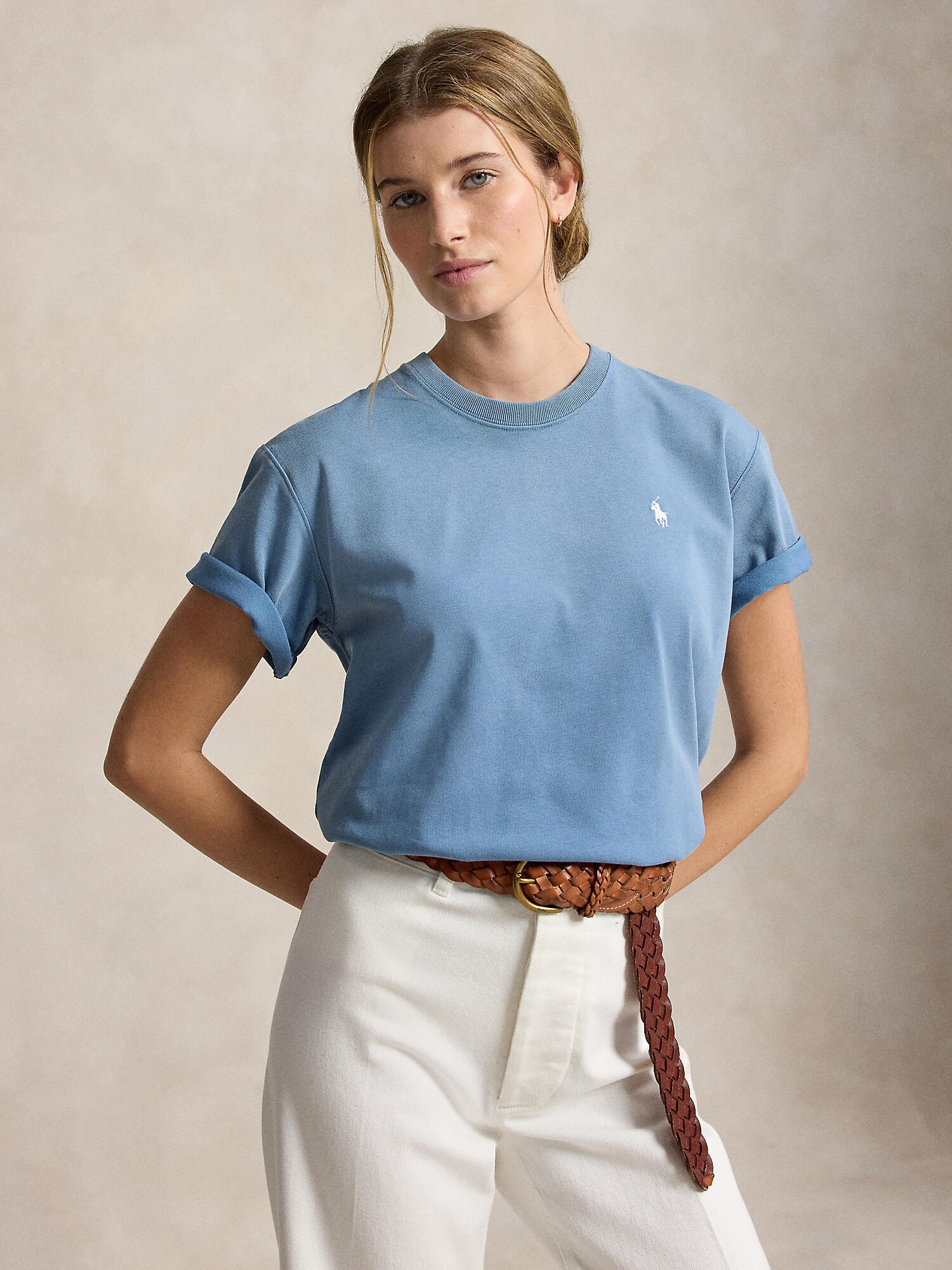 Polo Ralph Lauren Camiseta azul claro / blanco – imagen 2