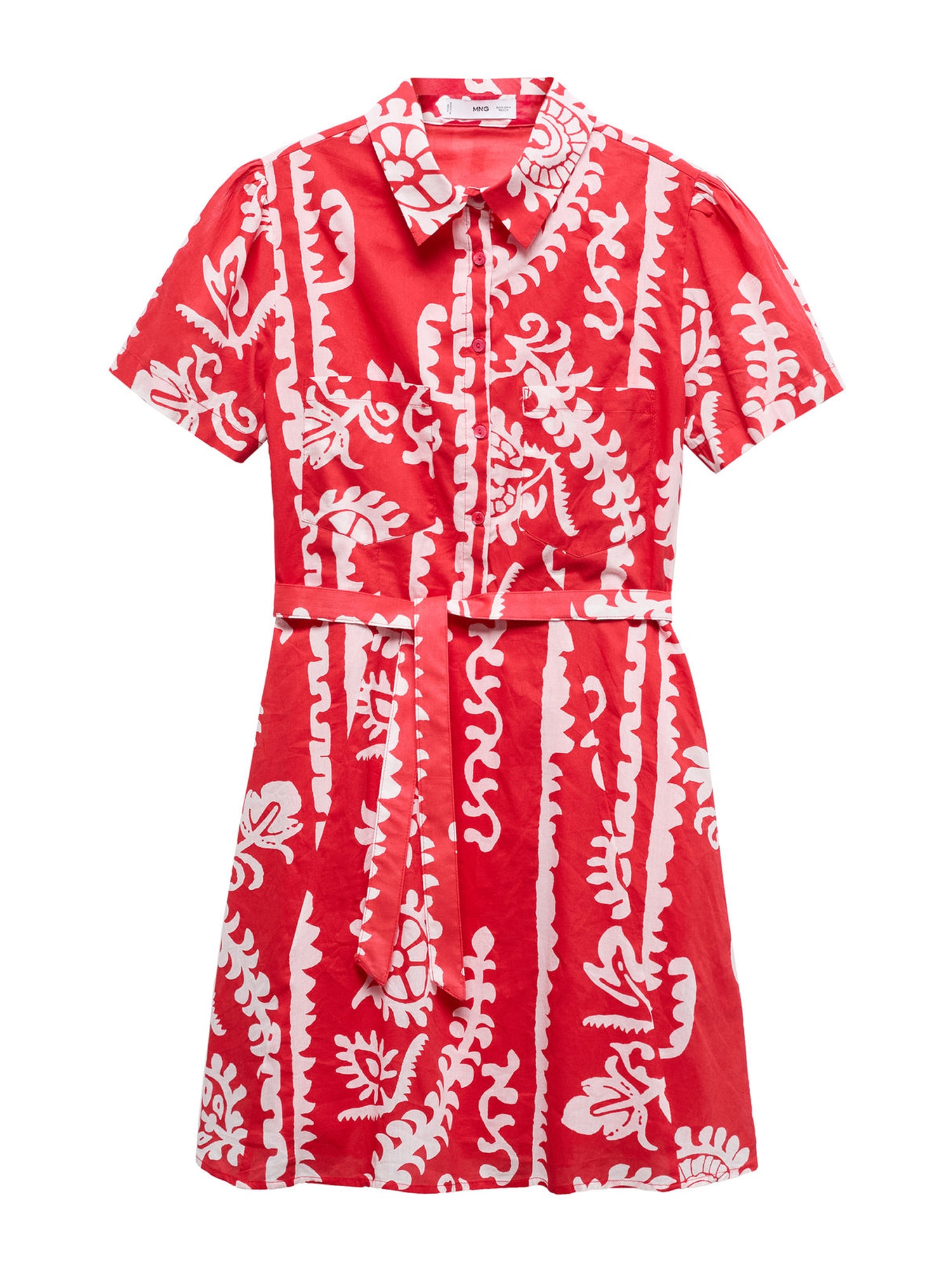 MANGO Košeľové šaty 'Tropez'  červená