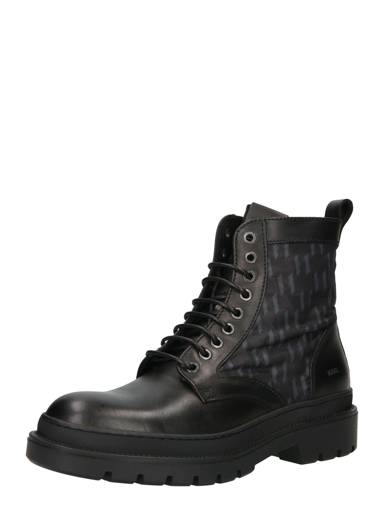 Karl Lagerfeld Auliniai batai su raišteliais pilka / juoda