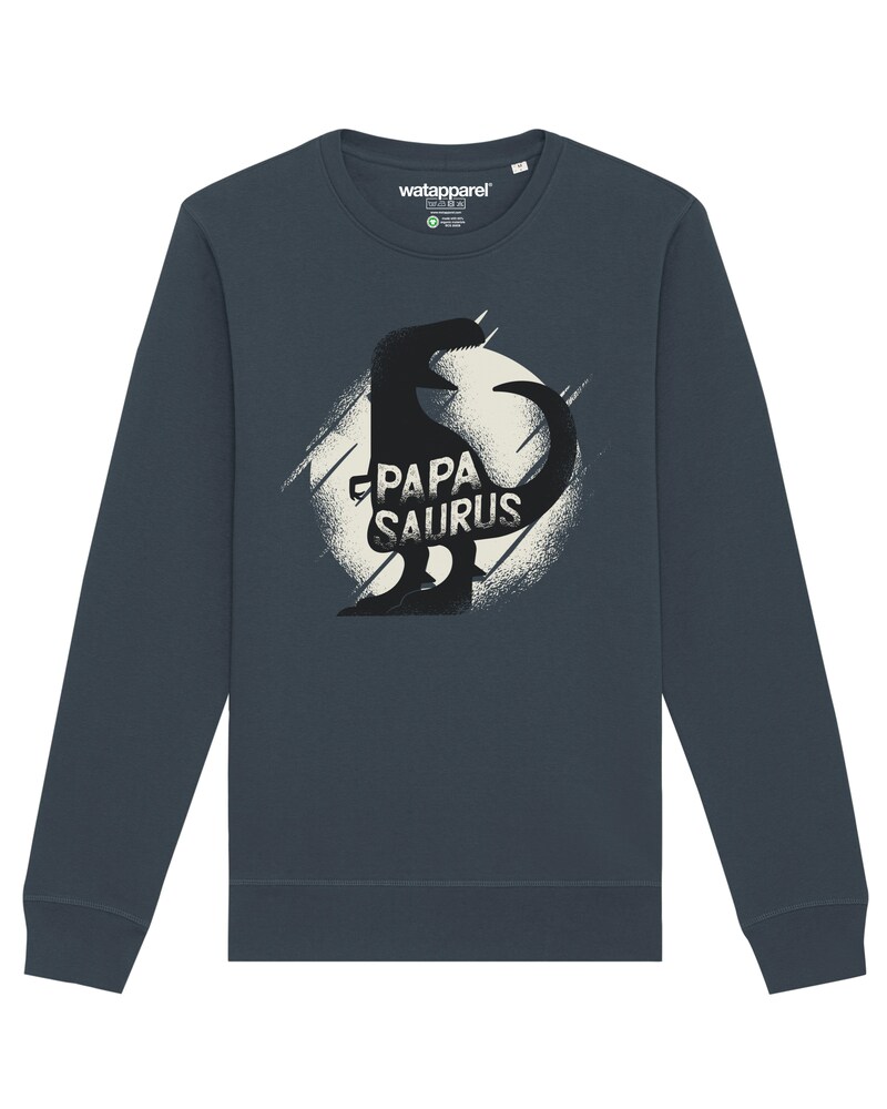Watapparel Sweatshirt 'Papasaurus' Herren Größe XXXL anthrazit / schwarz / weiß