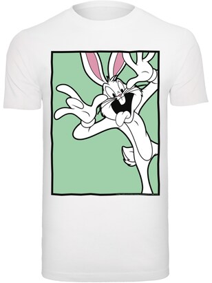 F4NT4STIC Shirt ‘Looney Tunes Bugs Bunny’ Groen / Pink / Zwart / Wit