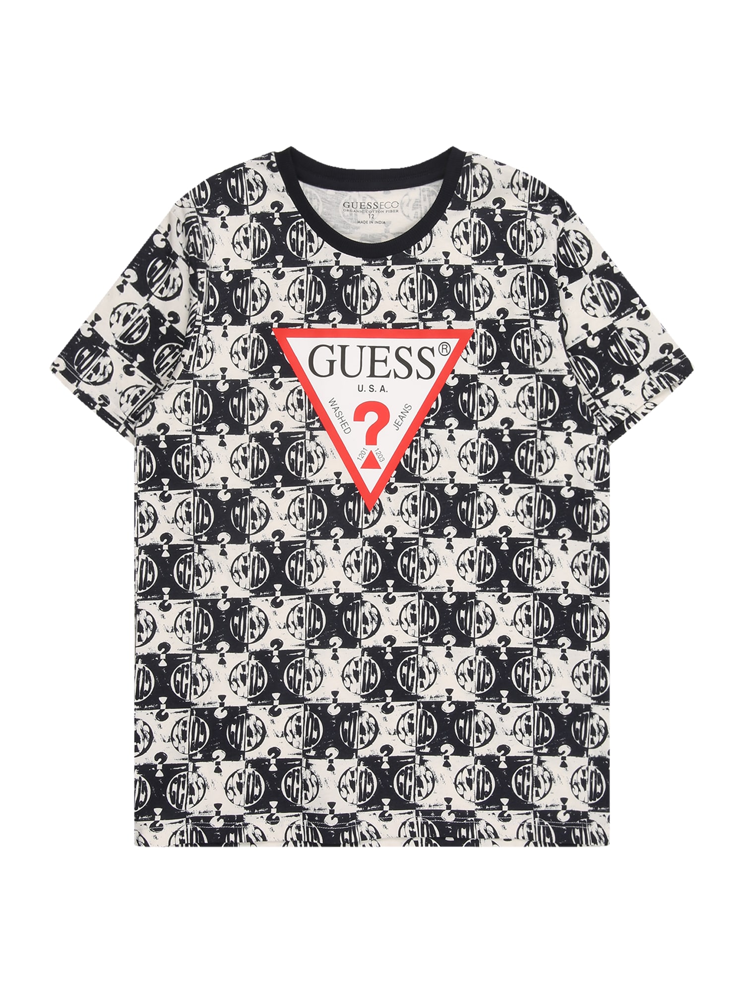 GUESS Tricou  albastru noapte / roșu / alb