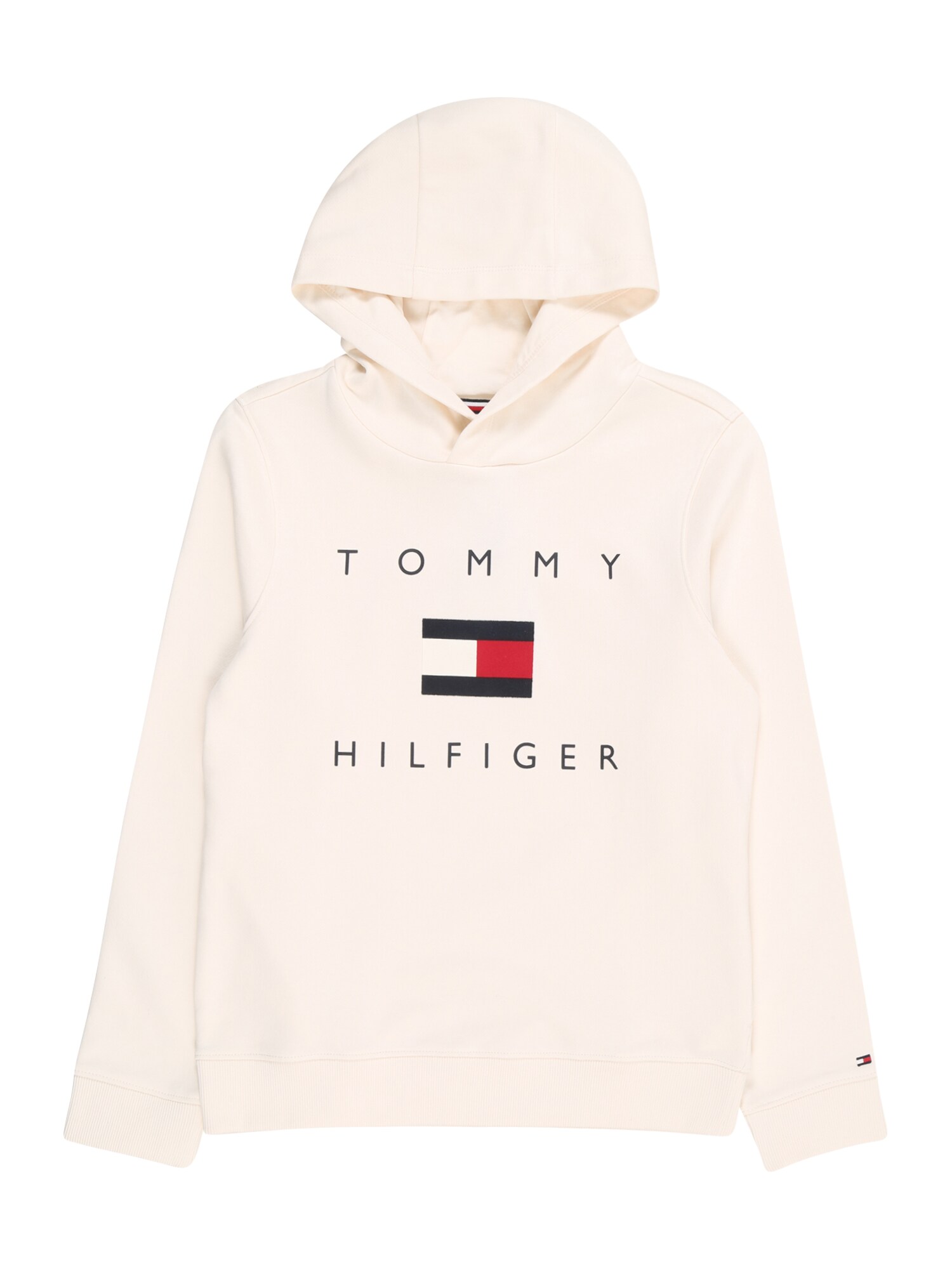 TOMMY HILFIGER Megztinis be užsegimo  smėlio / tamsiai mėlyna jūros spalva
