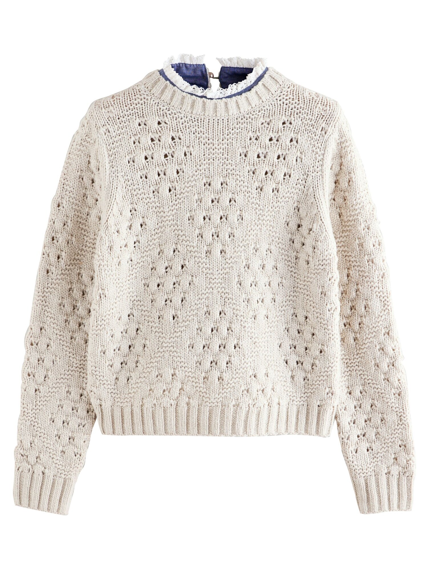 Next Pulover  alb natural