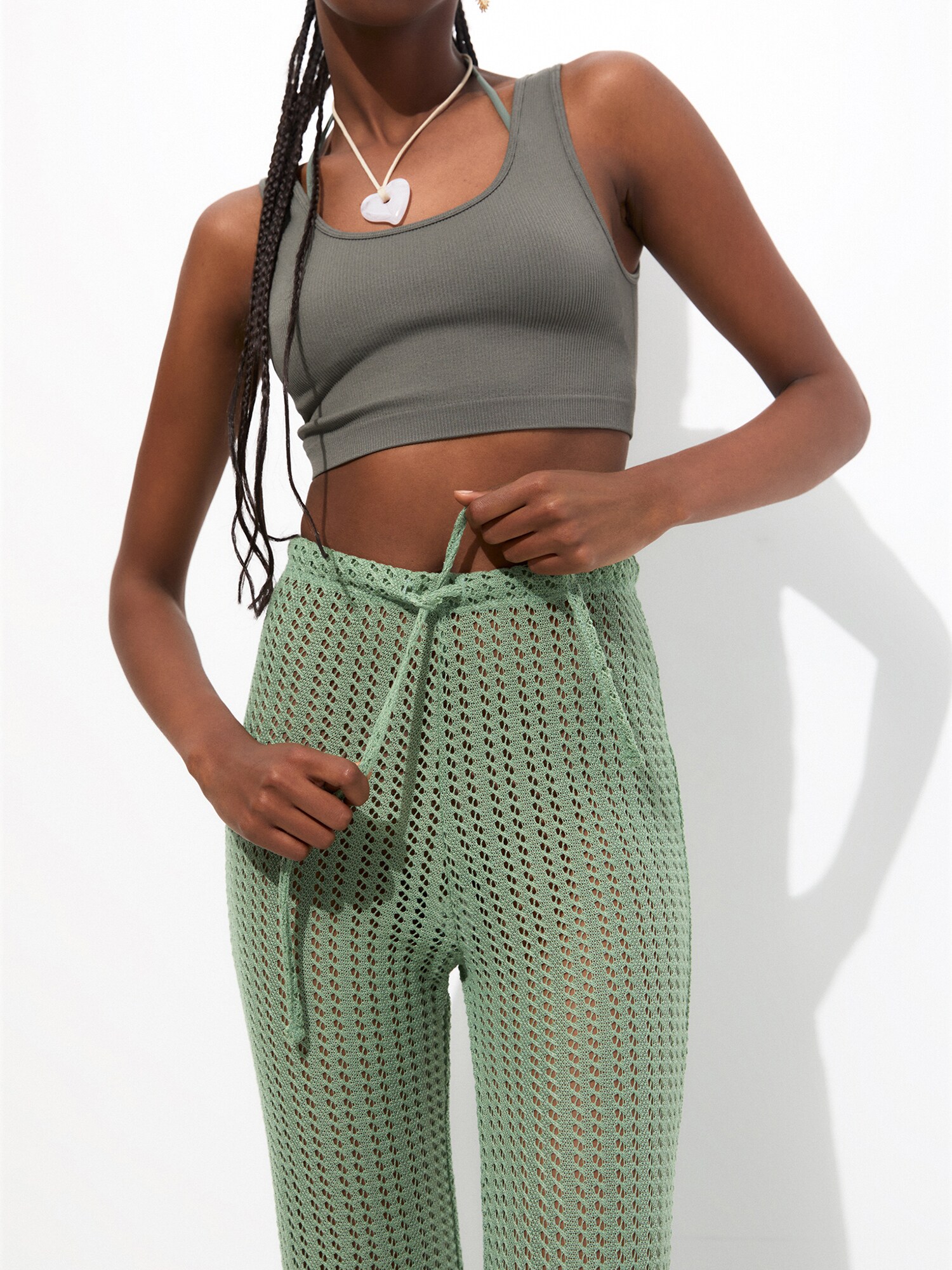 Pull&Bear Nohavice pastelovo zelená (obrázok 5)