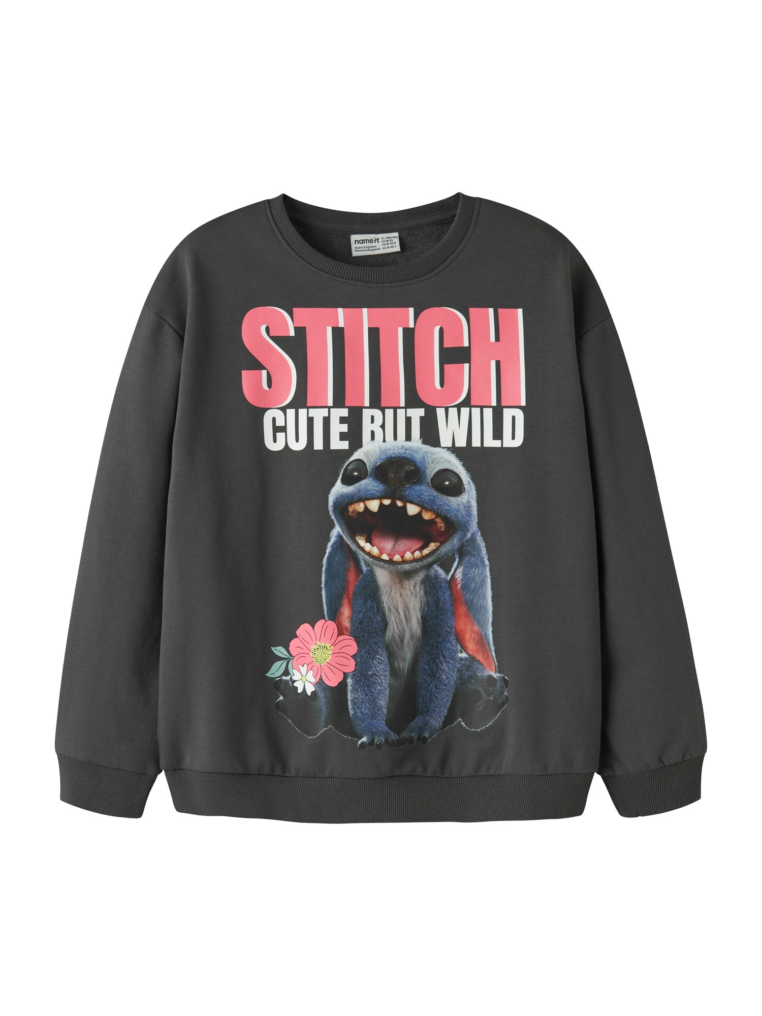 NAME IT Bluză de molton NKFJYNI STITCH albastru închis / roz zmeură / negru / alb murdar