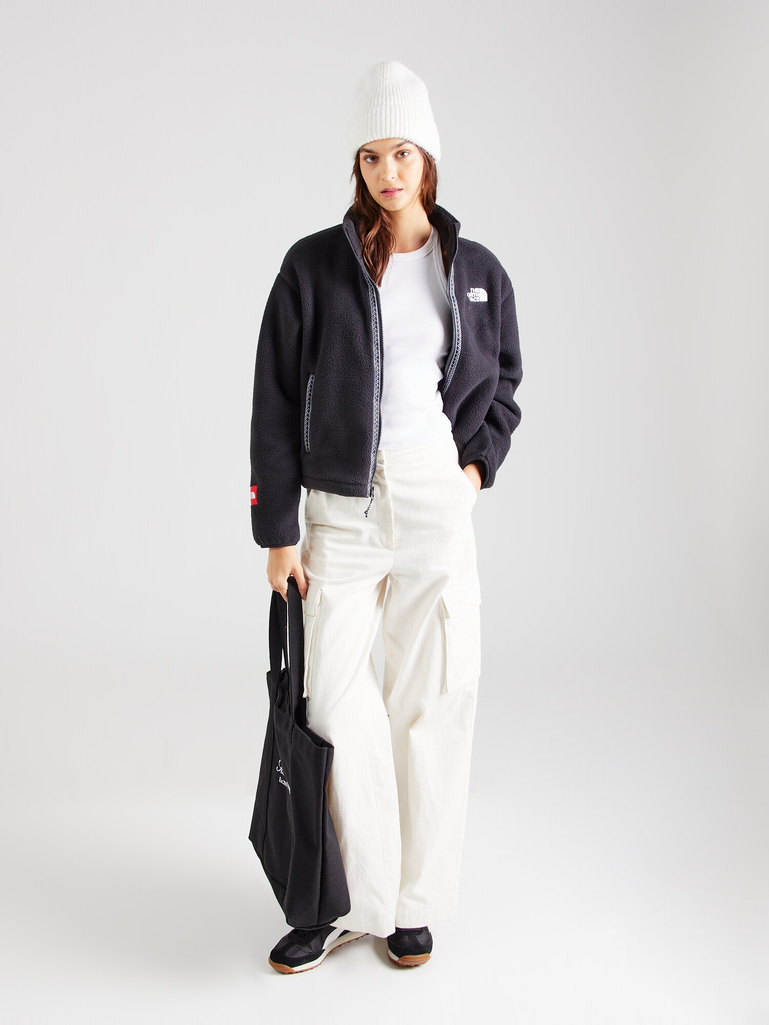 THE NORTH FACE Chaqueta polar 'TNF Fleeski'  negro / blanco – imagen 4