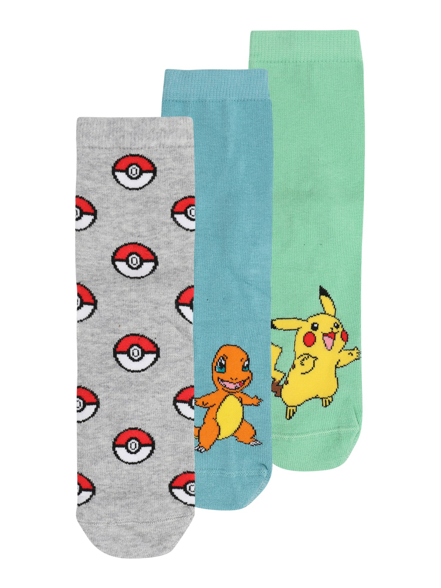 Lindex Zokni 'Pokemon'  türkiz / sárga / szürke melír / világoszöld akciós termékkép 1