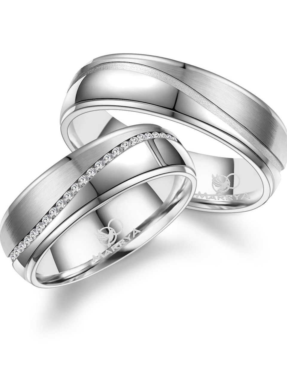 Ring 'MARRYA ES-26 Ehering aus Edelstahl Silberfarben'