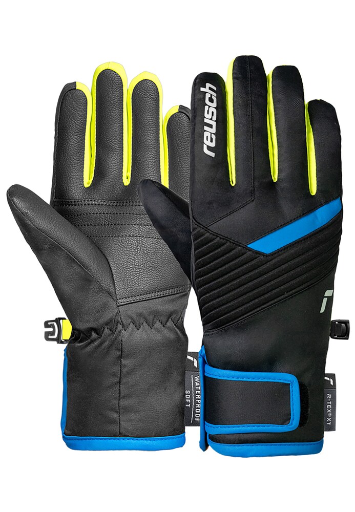 REUSCH Sporthandschuhe 'Dan' Jungen Größe XS/S blau / gelb / schwarz / weiß