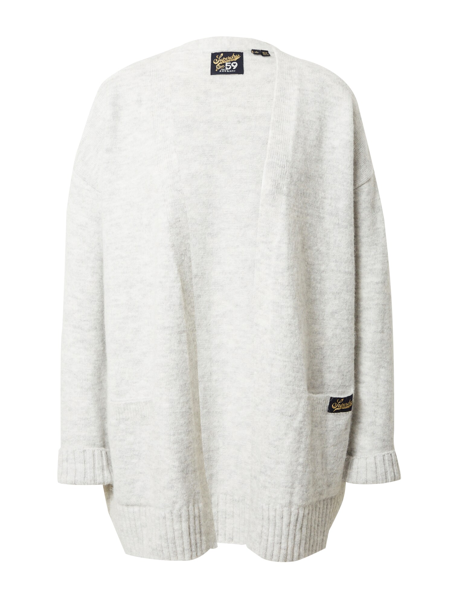 Superdry Kardigán  sivá melírovaná / čierna