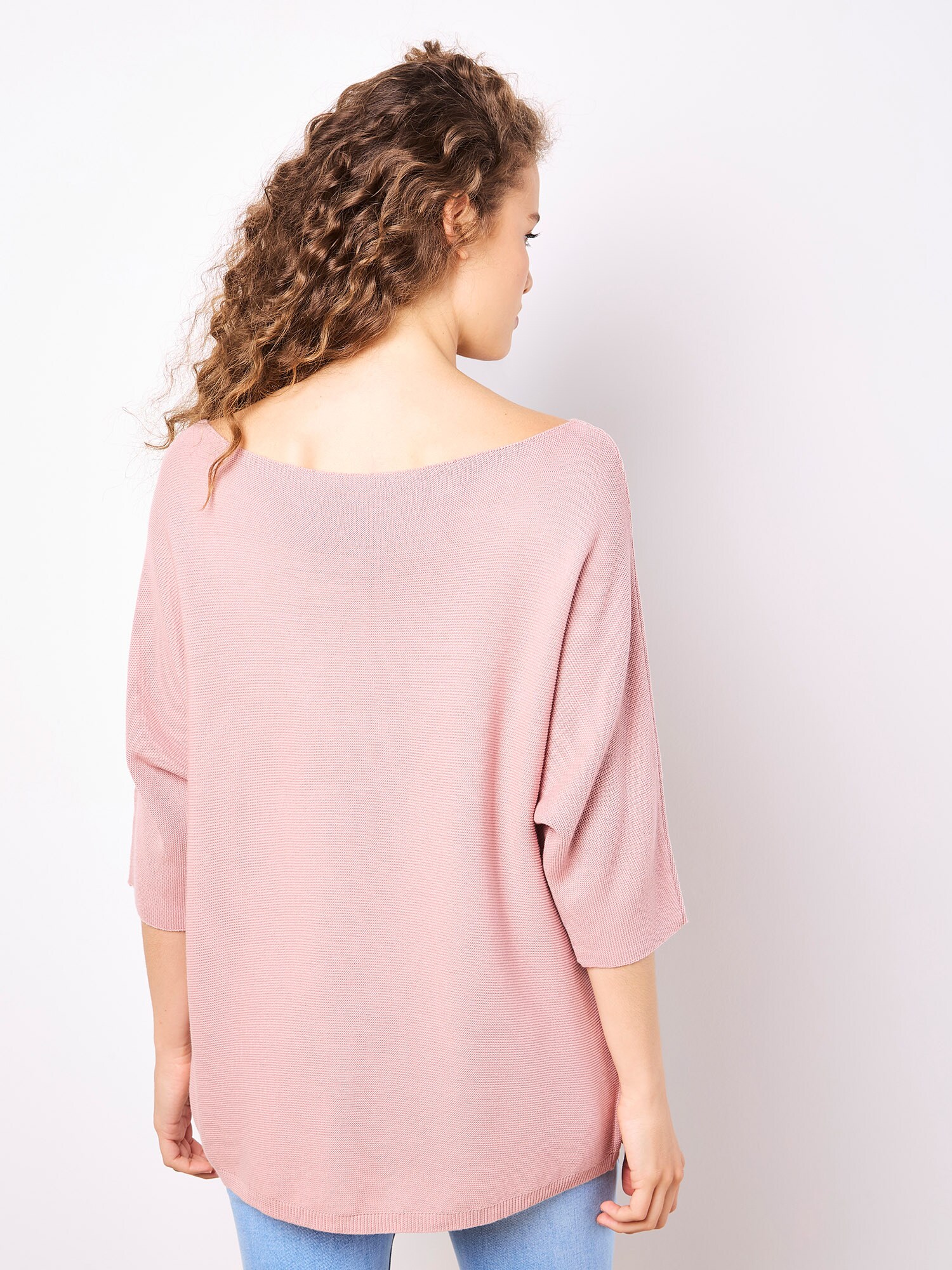 Thumbnail - Apricot Stretch Knit Batwing Top