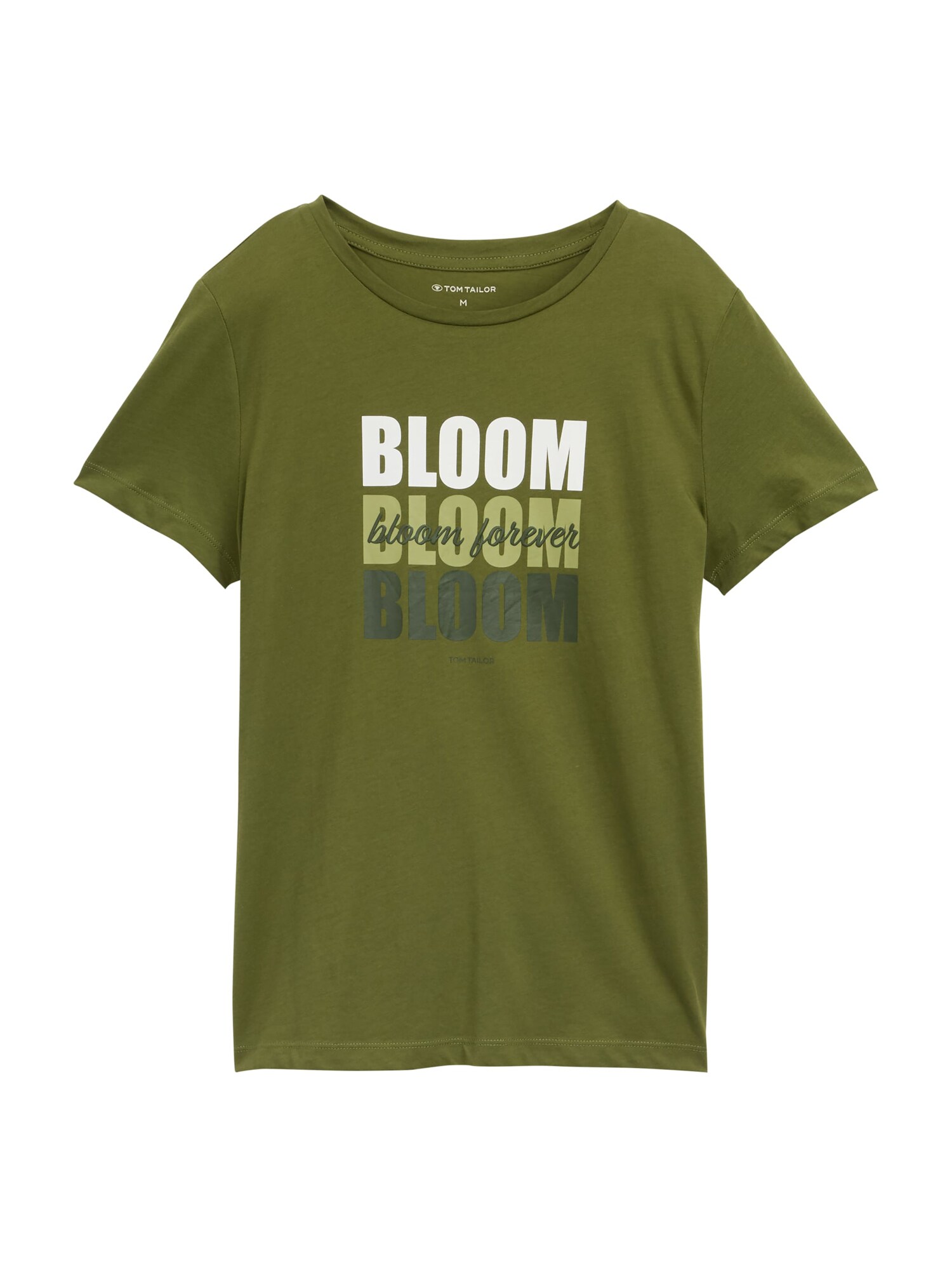 TOM TAILOR Tricou  gri închis / verde / verde deschis / alb