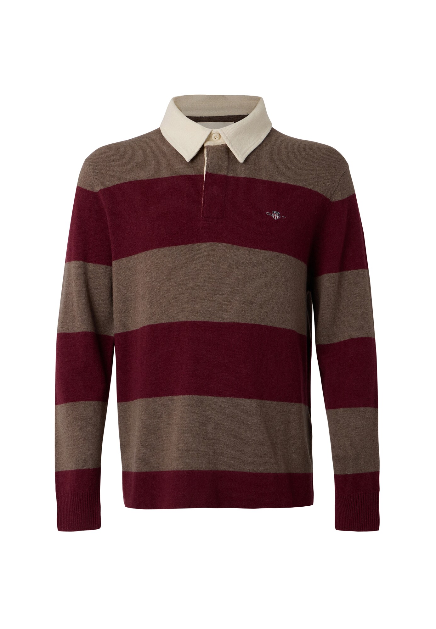 GANT Jersey marrón moteado / burdeos / blanco lana