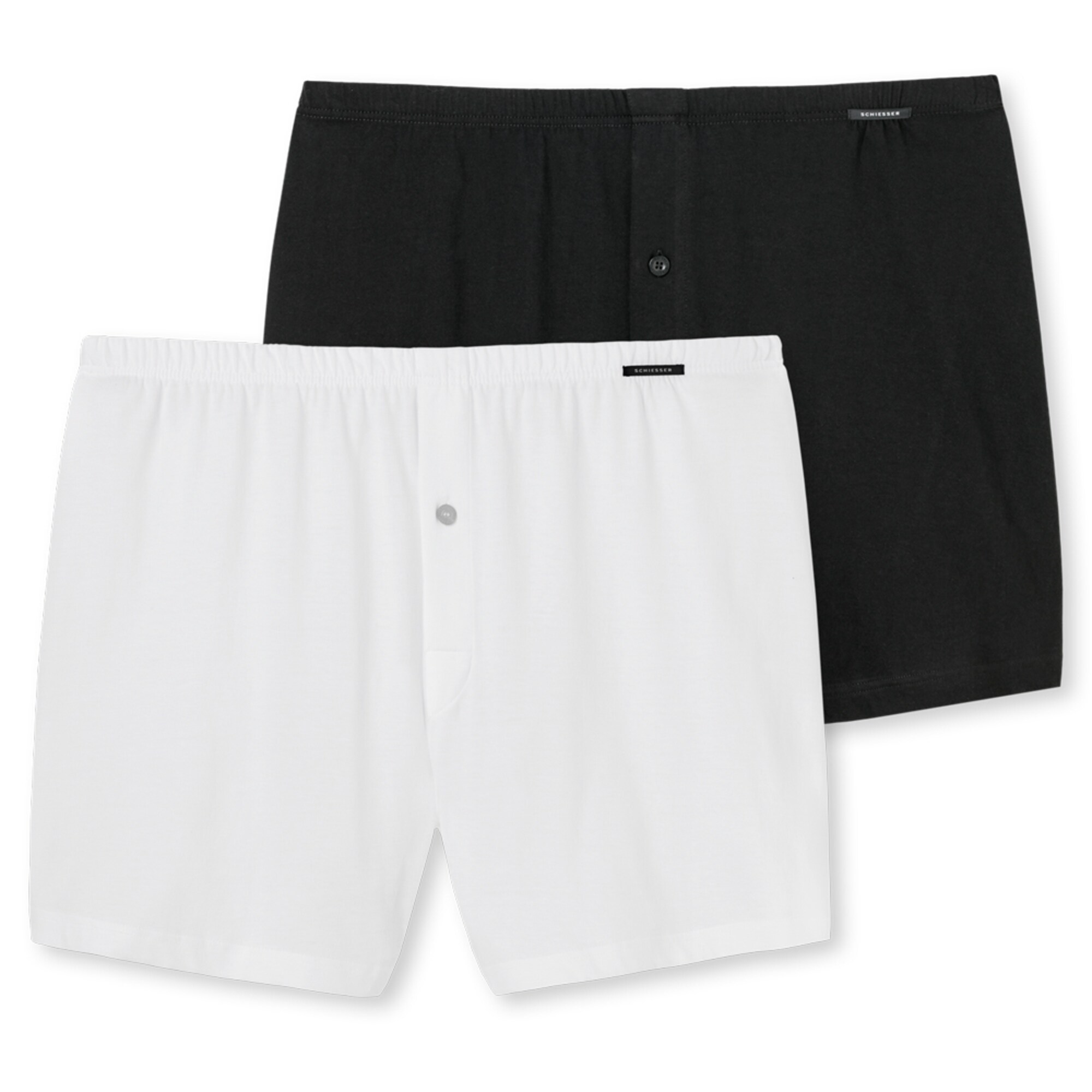 SCHIESSER Boxer trumpikės  balta / juoda