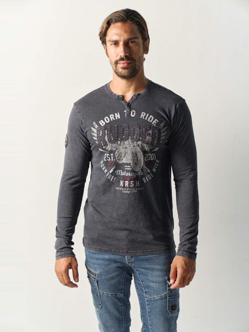 T-shirt rökblå / grå