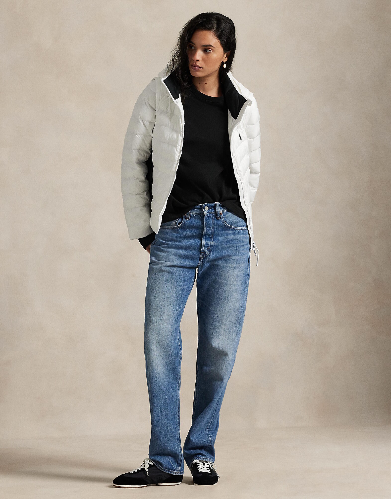 Polo Ralph Lauren Chaqueta de entretiempo  negro / blanco – imagen 4