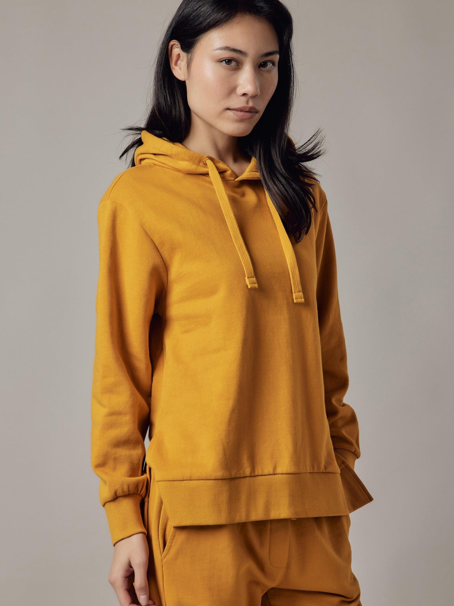 OWN Off With Nature Sweater majica 'Felpa Felpata con Cappuccio e Spacchi Laterali' oker