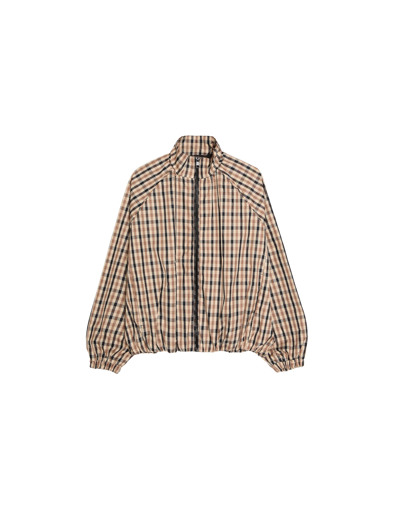 Bershka Prechodná bunda  béžová / tmavobéžová / antracitová / čierna