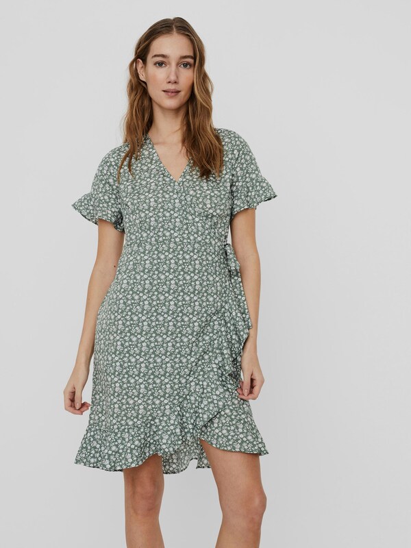 Vero Moda Henna Kurzarm-Wickelkleid mit Rüschen