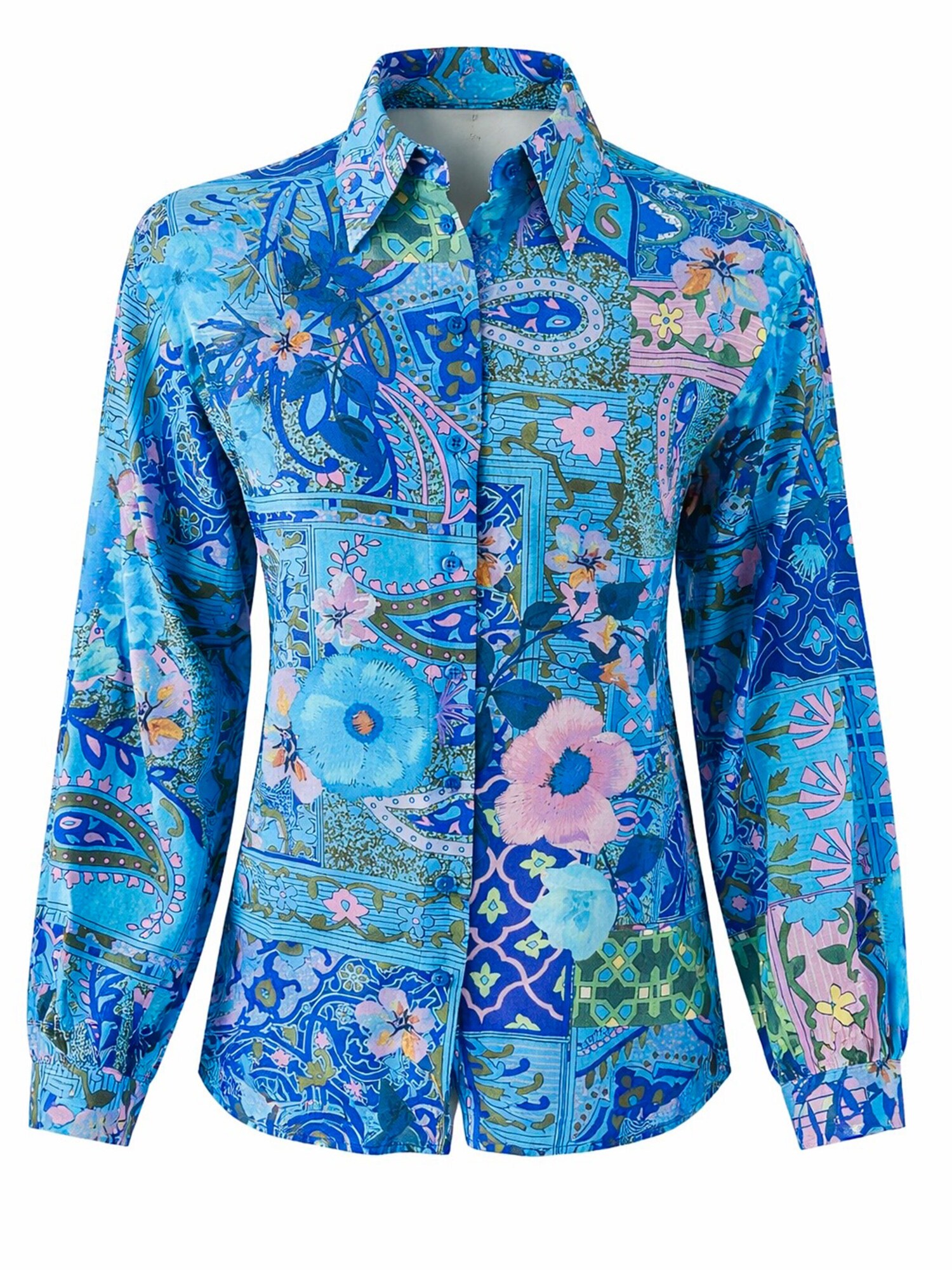 Introvertie VIENNA Camicia da donna 'JUNE Silk Blouse Azure'  azzurro