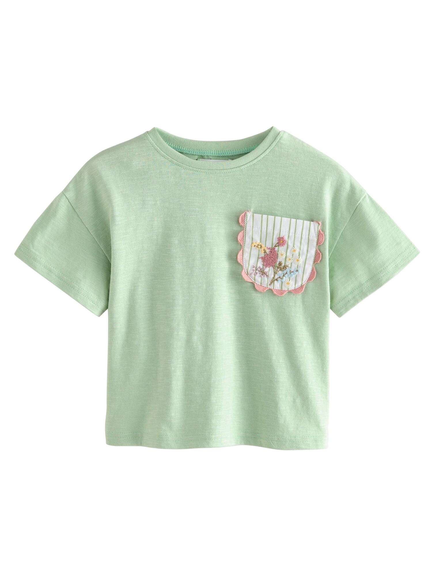 Next Tricou  albastru deschis / verde pastel / roz pal / alb